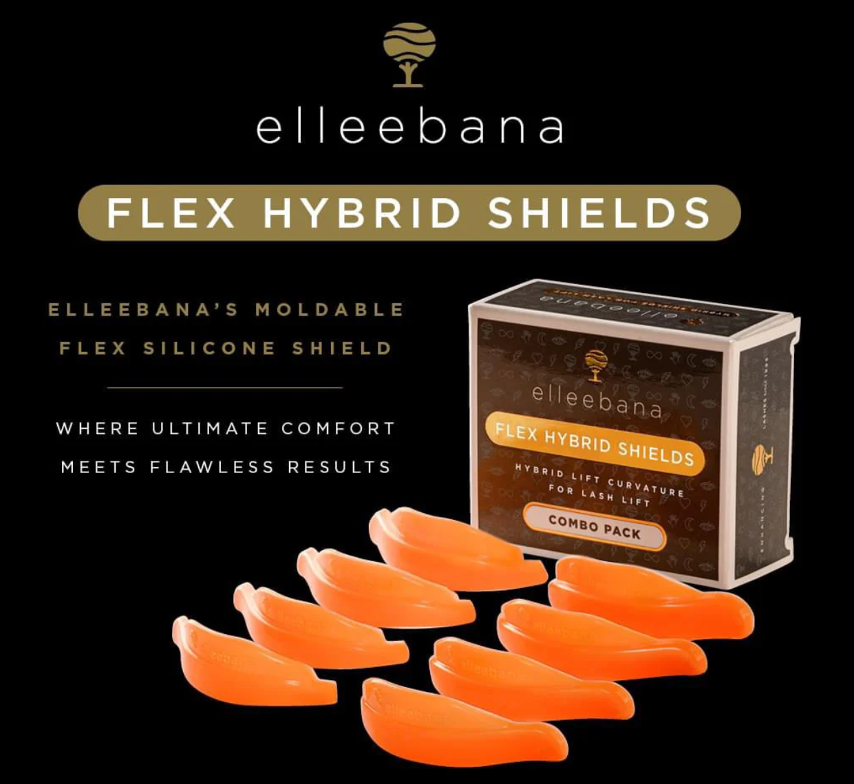 Валики Elleebana силиконовые накладки Flex Hybrid Shields (4 пары). для ламинирования ресниц.